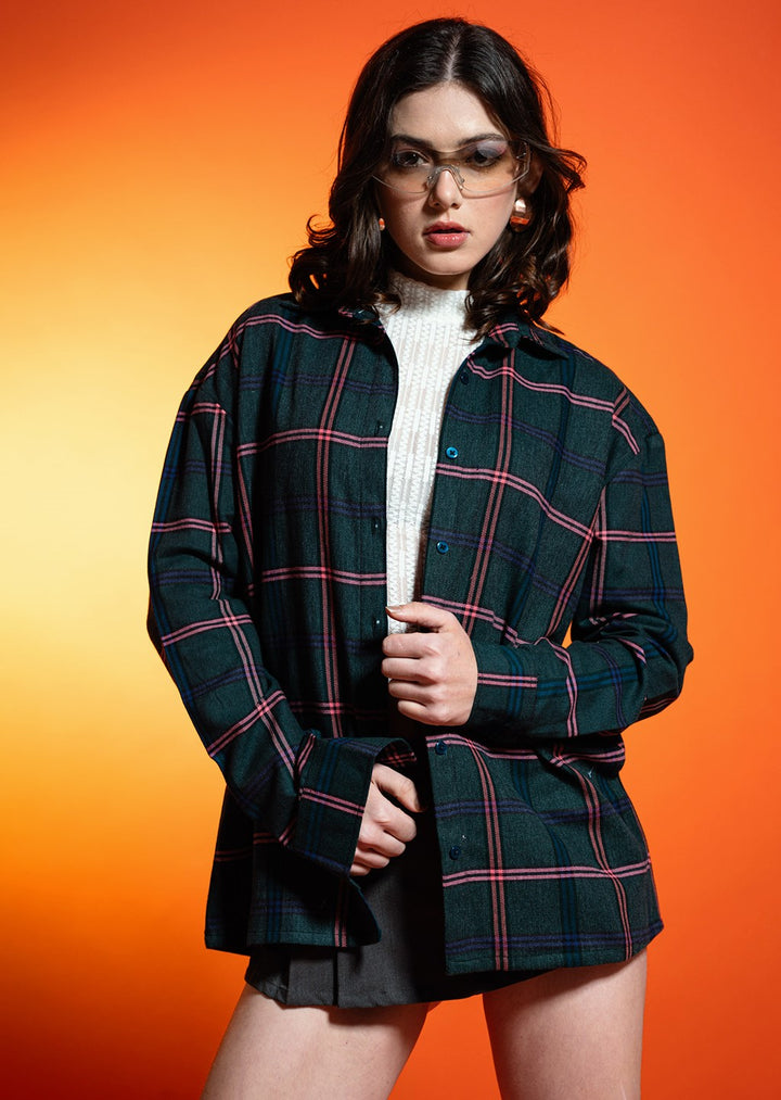 Forest Hues Plaid Check Shirt in Green