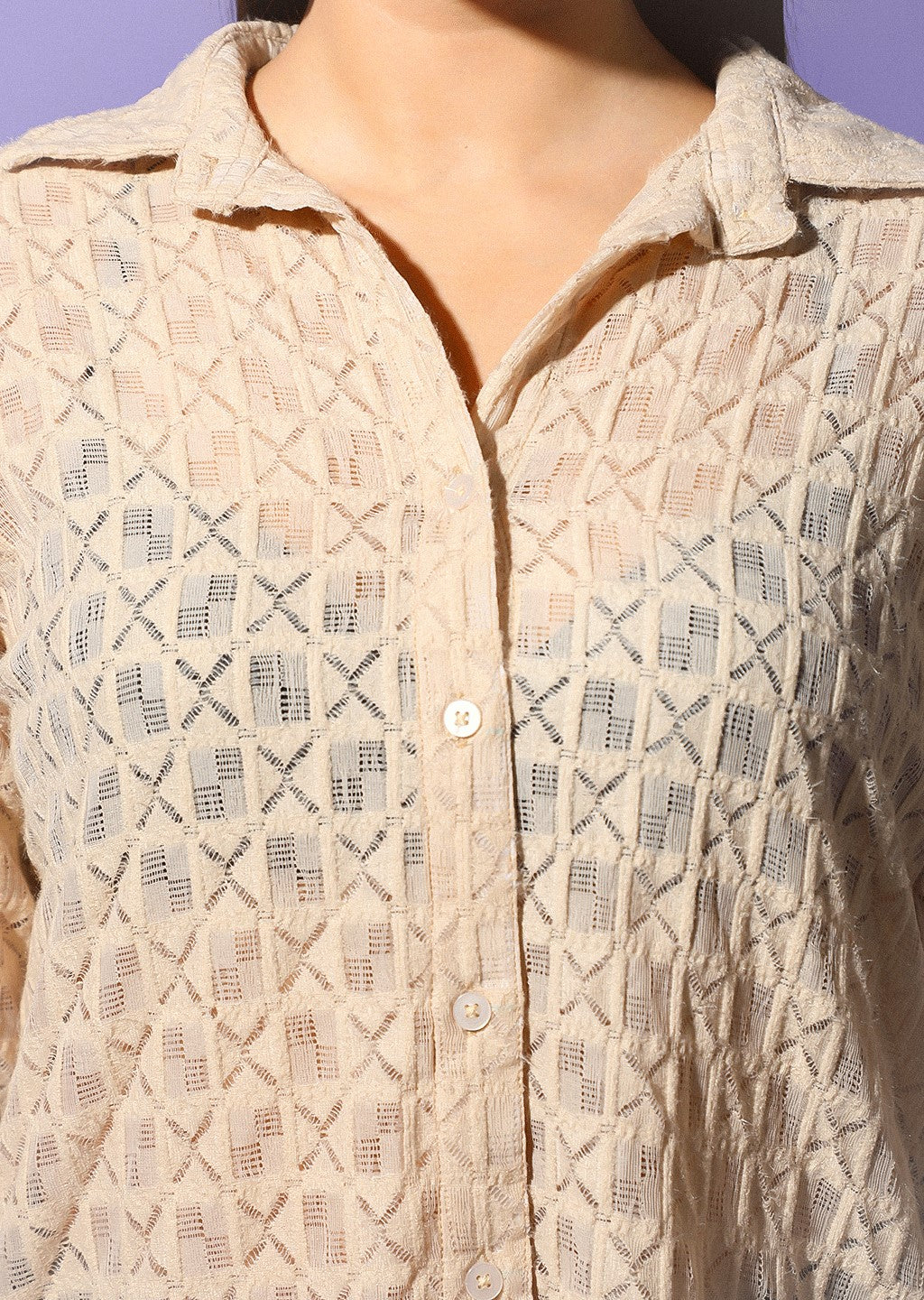 Moran Lace Shirt in Beige