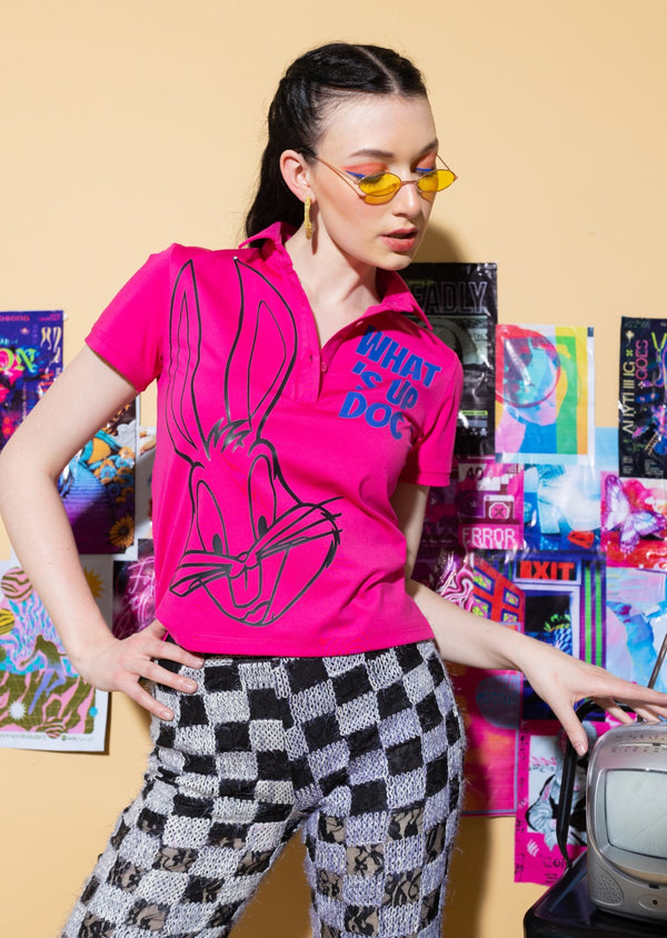 Bugs Bunny Polo T-Shirt in Pink