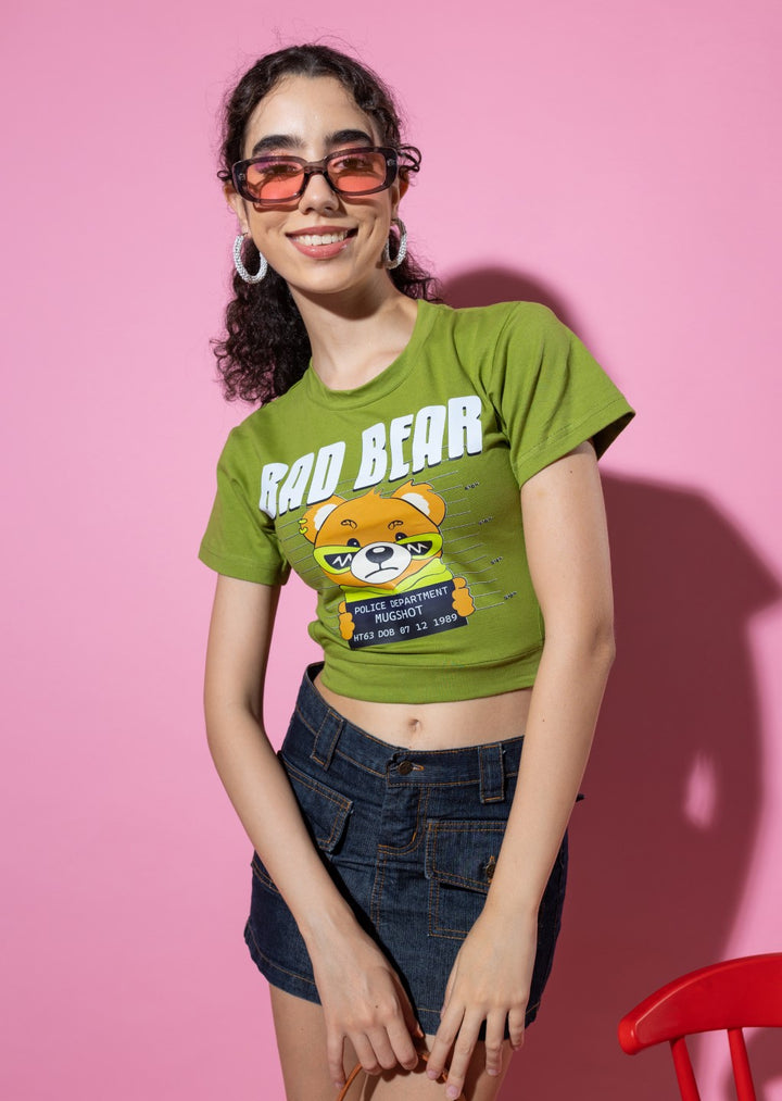 Bad Bear Side Cut-Out Crop Top