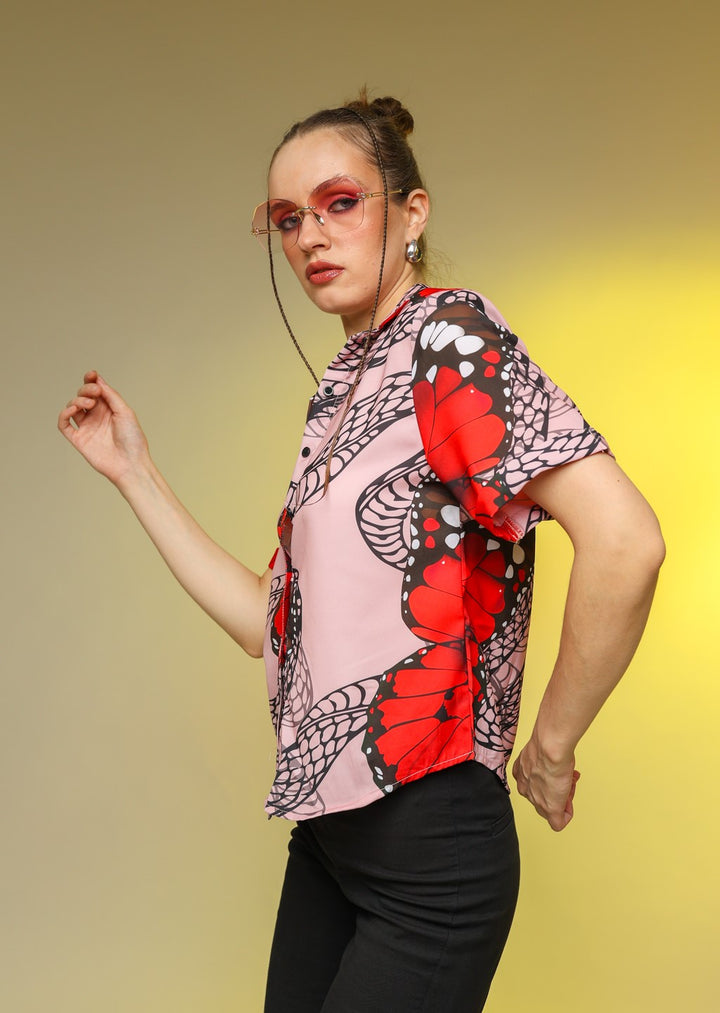 Butterfly Printed Full Sleeve Shirt