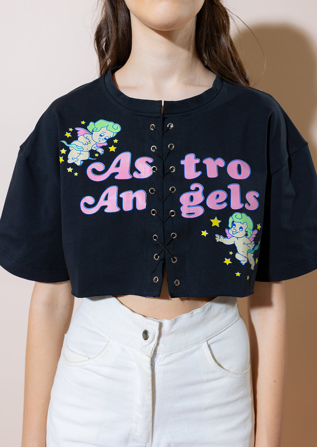 Astro Angels Graphic Crop T-Shirt