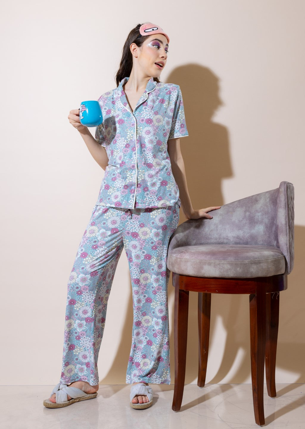 Floral Fantasy Printed Pajama Set