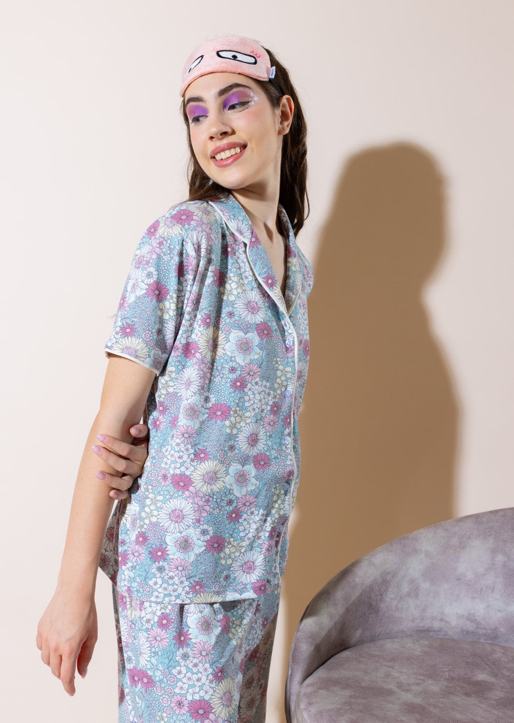 Floral Fantasy Printed Pajama Set
