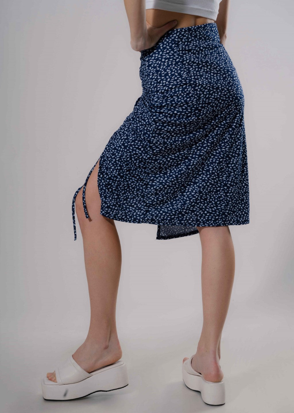 Multicolour Shimmer Slit Tie Skirt