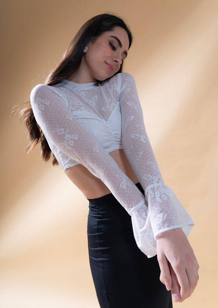 Midvale High Neck Lace Top