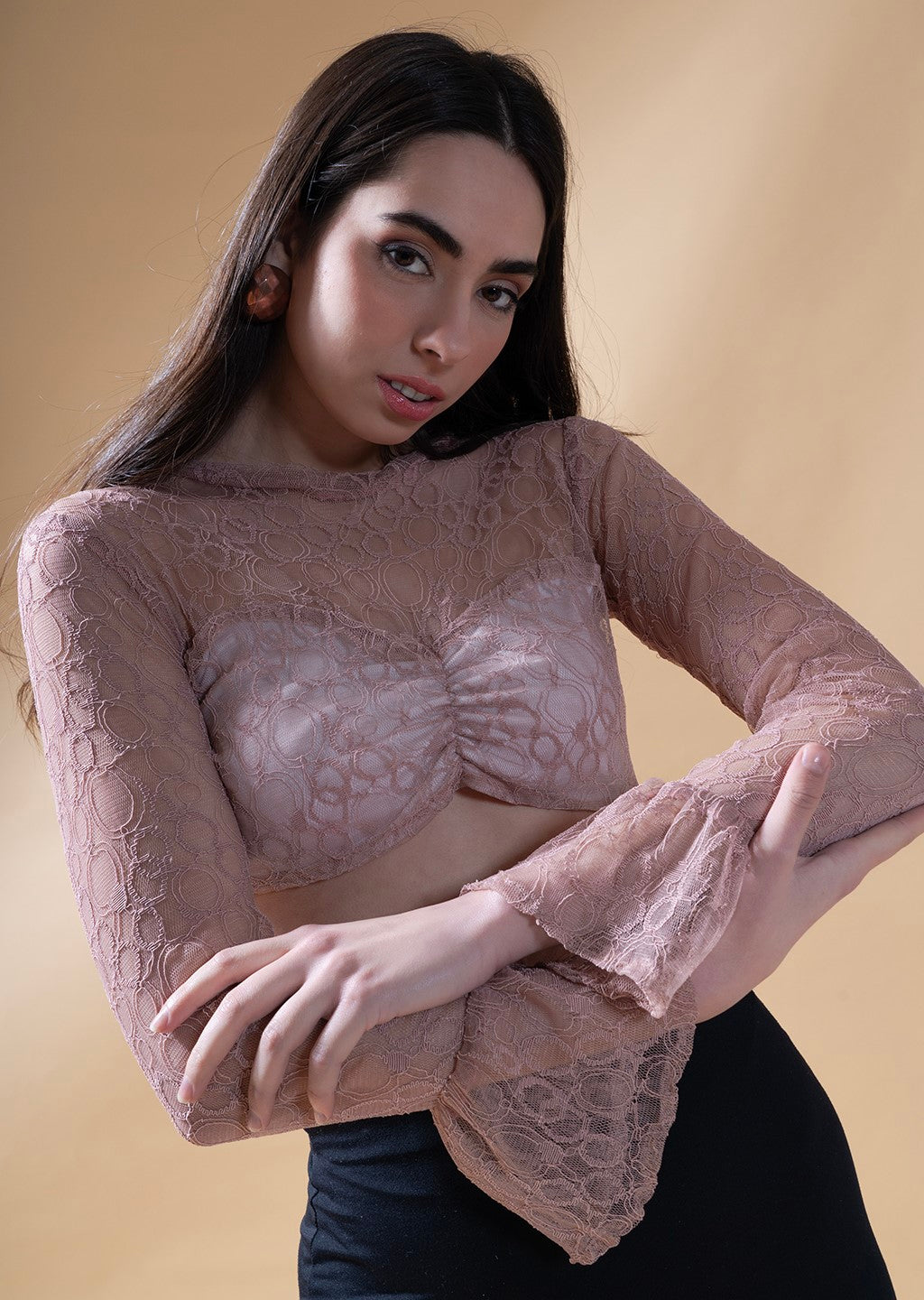 Demi Lace Top in Pink
