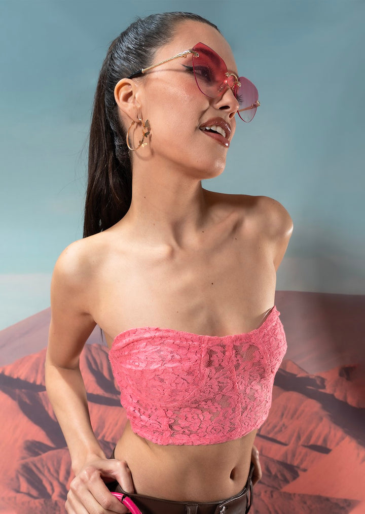 Mariana Lace Top in Pink