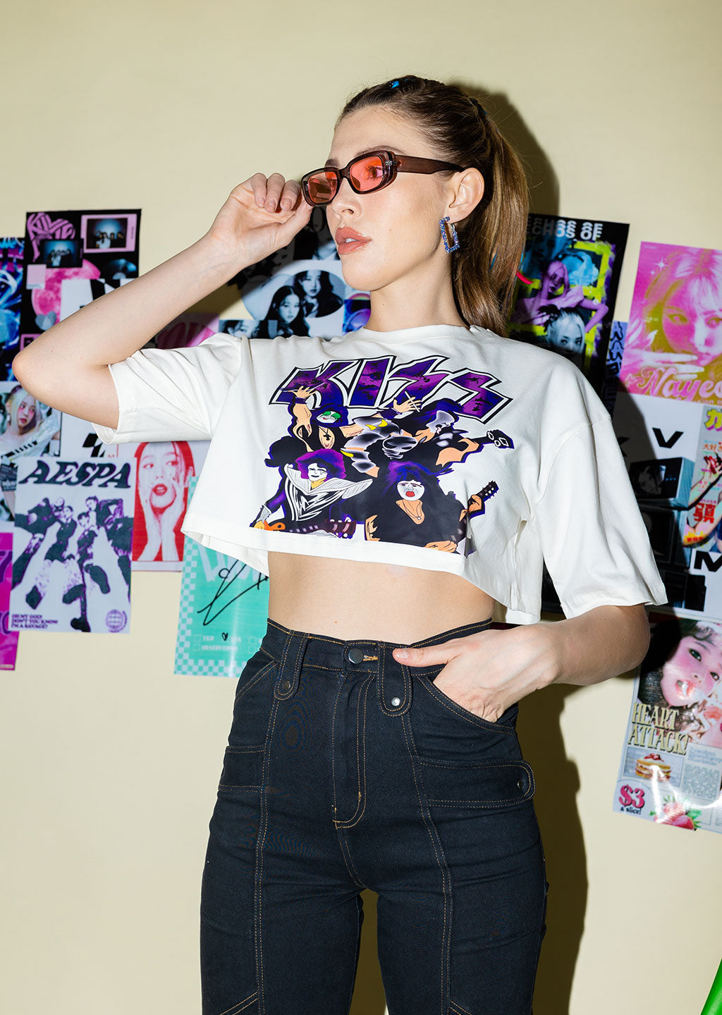 Kiss Band Graphic Boxy Crop Top