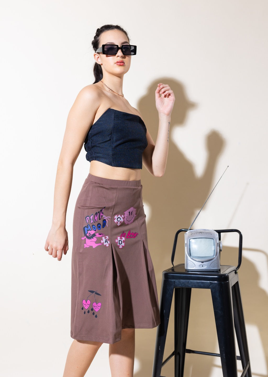 Love Printed Midi Skirt