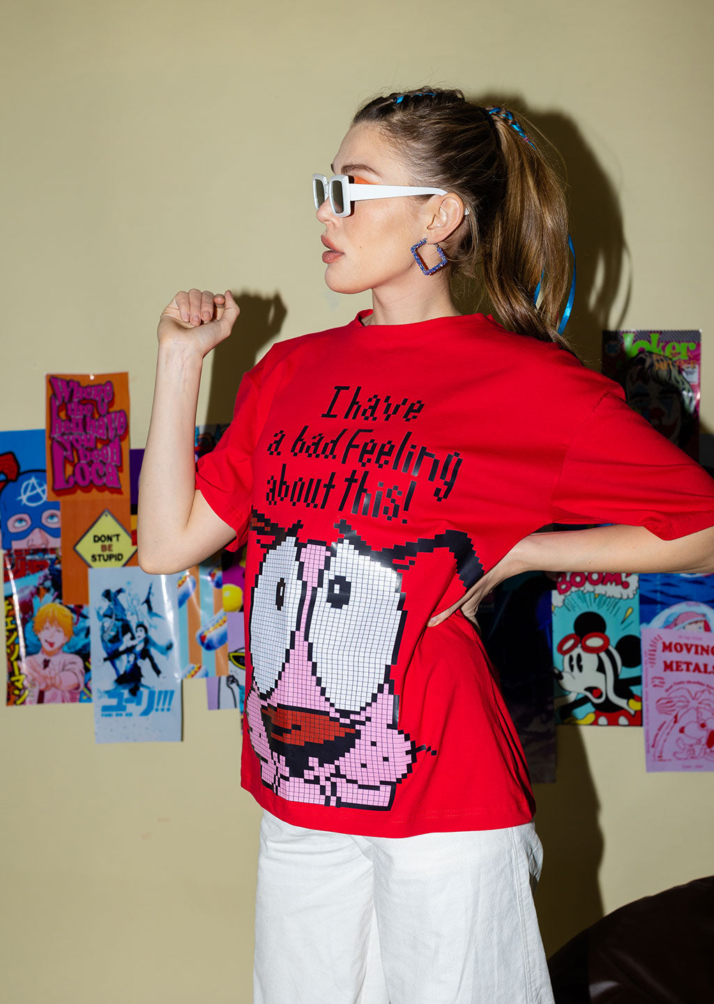 Courage : The Dog Printed Oversized T-Shirt