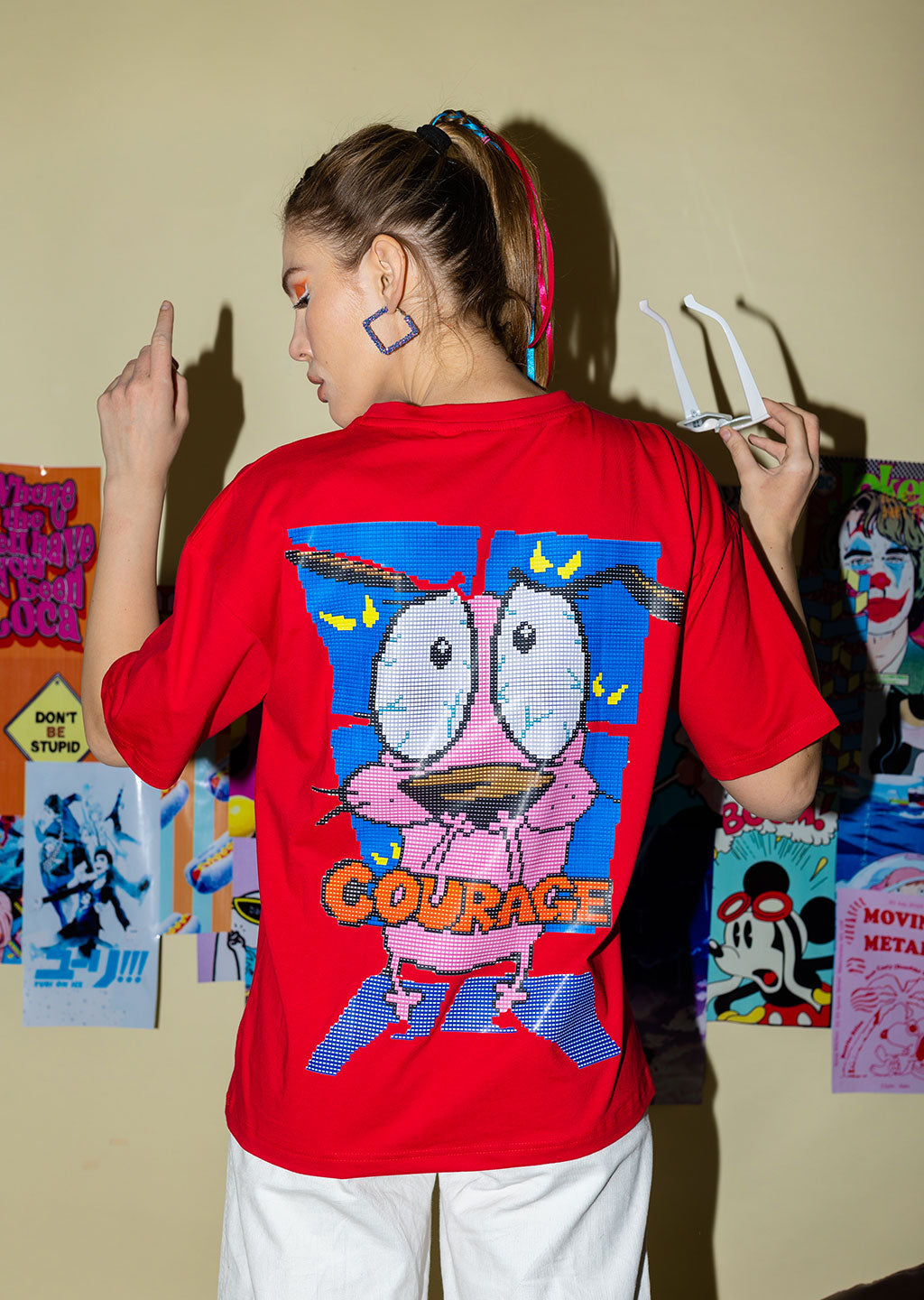 Courage : The Dog Printed Oversized T-Shirt